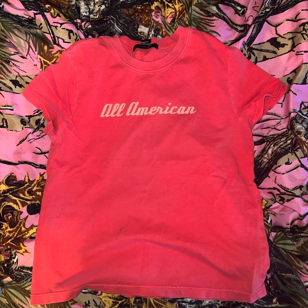 all American cropped tee